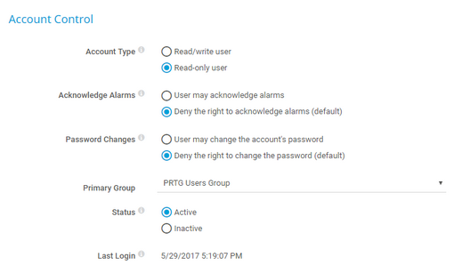 User Rights in User Account Settings User Rights in User Account Settings