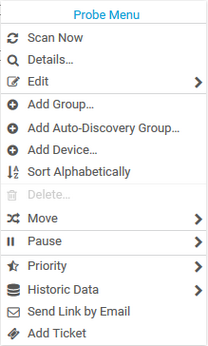 Probe Context Menu