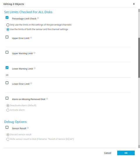 Setting Limits for All Disks