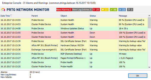 Example of the Tray Window