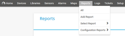 PRTG Main Menu: Reports PRTG Main Menu: Reports