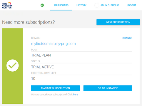 PRTG Hosted by Paessler Dashboard PRTG Hosted by Paessler Dashboard