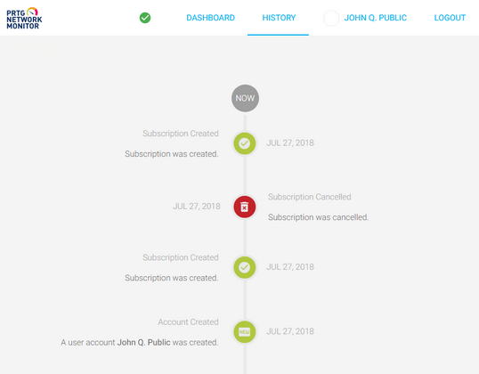 Subscription History Subscription History