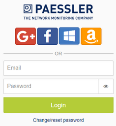 PRTG Hosted by Paessler Login Screen
