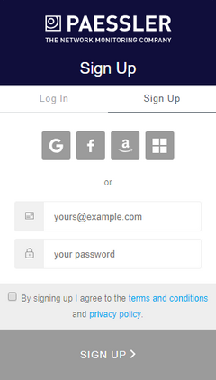 Sign Up to PRTG Hosted by Paessler Sign Up to PRTG Hosted by Paessler