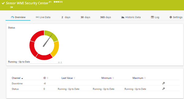 WMI Security Center Sensor